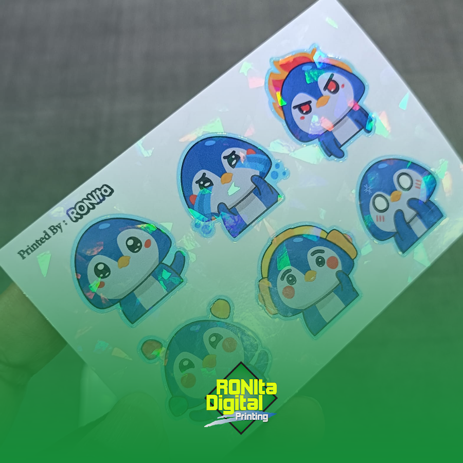 Stiker Sheet Vinyl RDS Eco 8 Warna Laminasi Hologram Pecah Beling