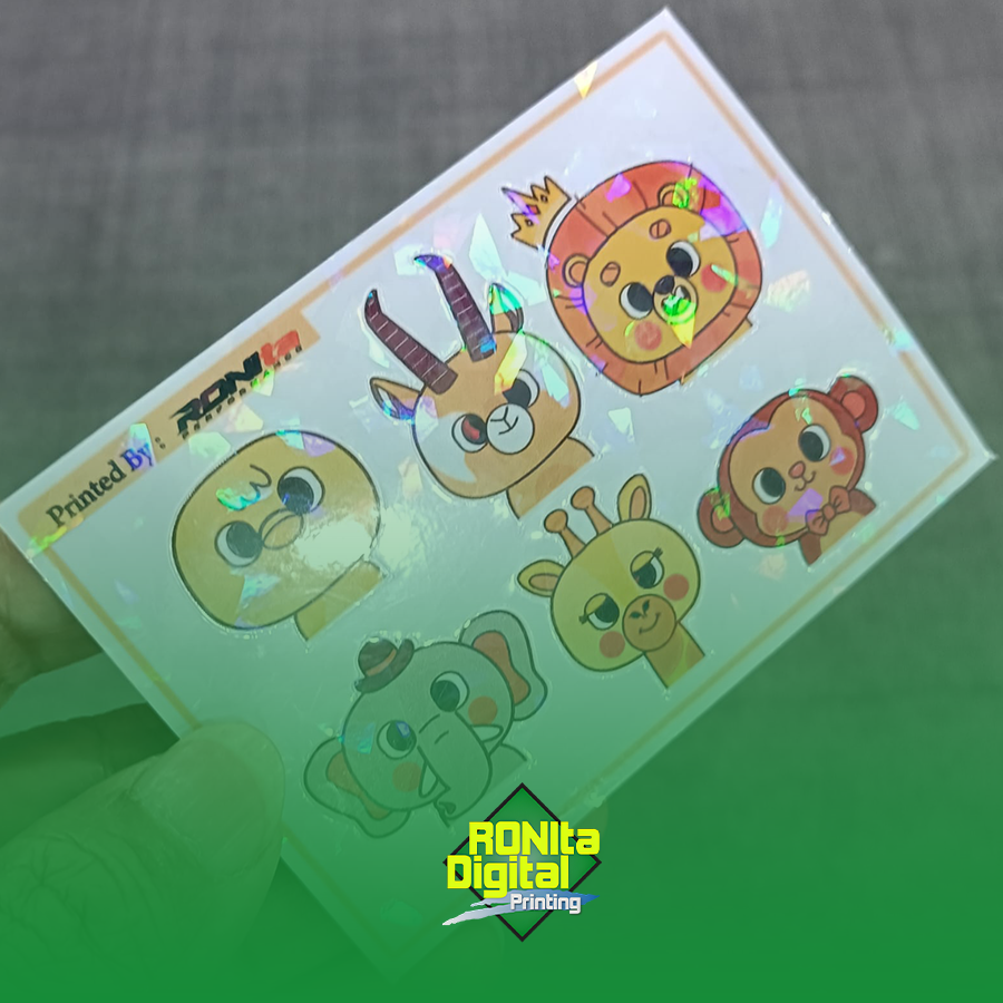 Stiker Sheet Vinyl RDS Eco 8 Warna Laminasi Hologram Pecah Beling - Gambar 2